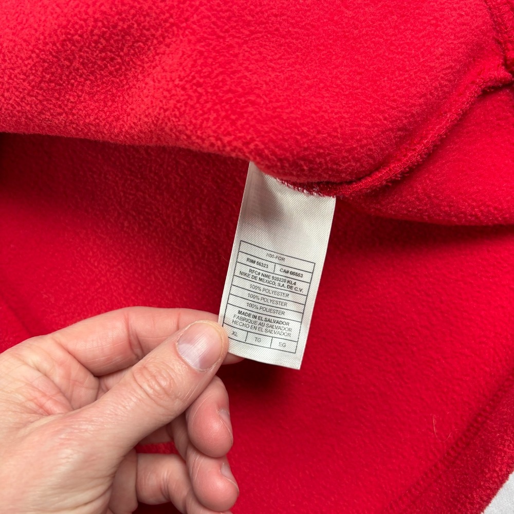 Vintage Nike Sweatshirt Mens XL Red Fleece 1/4 Zip Pullover Spell Out Y2K - Picture 11 of 14